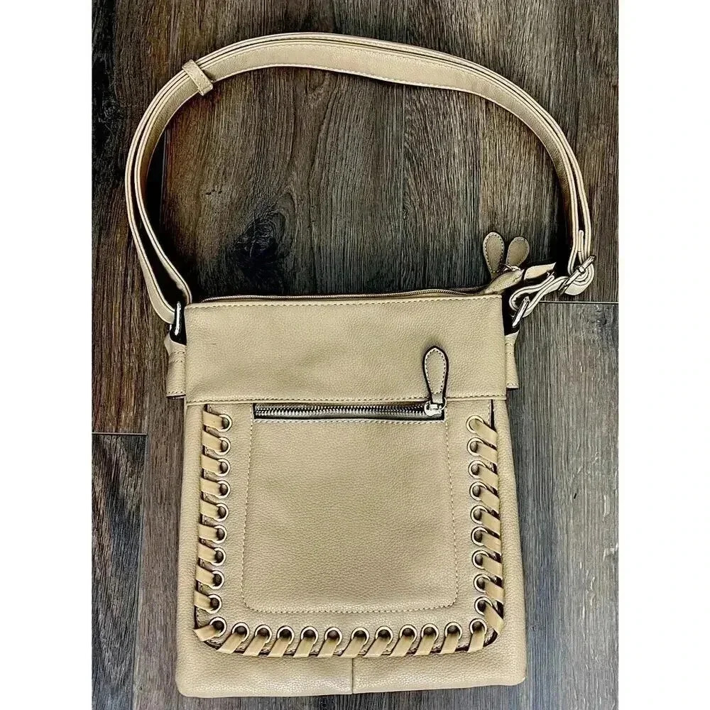 Black Rivet Medium Size Tan‎ Crossbody Purse Bag